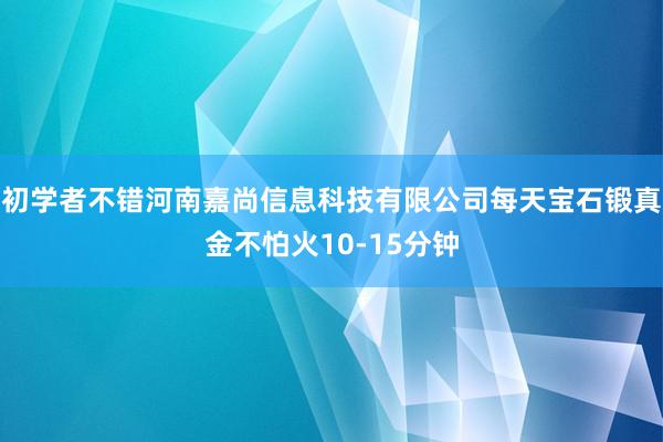 初学者不错河南嘉尚信息科技有限公司每天宝石锻真金不怕火10-15分钟
