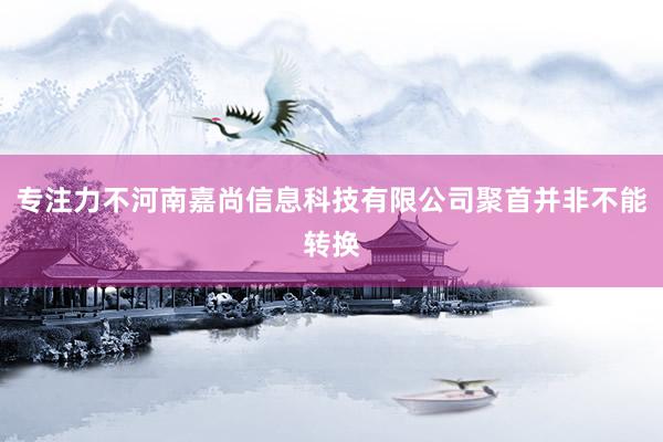 专注力不河南嘉尚信息科技有限公司聚首并非不能转换