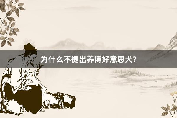 为什么不提出养博好意思犬？